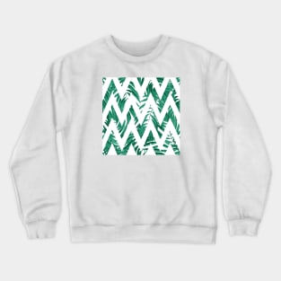 Palm Leaves Zig Zag Line (White) Crewneck Sweatshirt